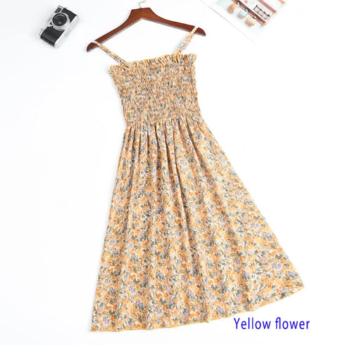 High Waist Casual Spaghetti Strap Sleeveless Summer Mini Dress
